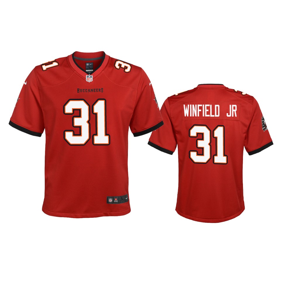 Nike youth Tampa Bay Buccaneers #31 Antoine Winfield Jr. Red 2020 NFL Draft Game Jersey->youth nfl jersey->Youth Jersey